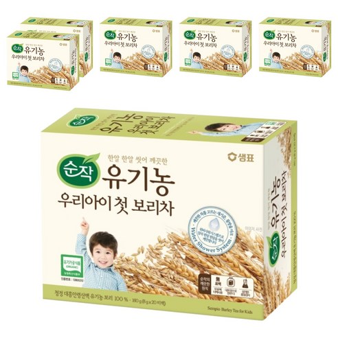 순작 유기농 우리아이 첫 보리차 20p, 160g, 20개입, 6개