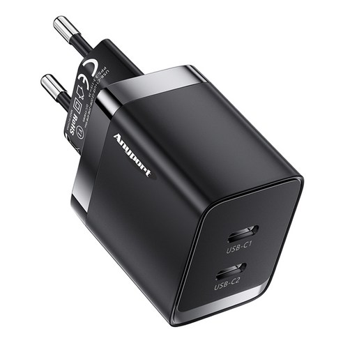 애니포트 Gan PPS 40W 2포트 C타입 초고속 충전기 AP-GAN40W, black, 1개 갤럭시폰