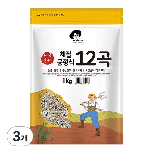 엉클탁 체질균형식 12곡, 1kg, 3개