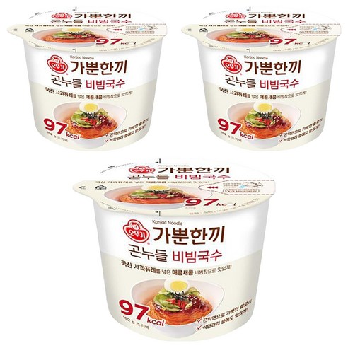 오뚜기 가뿐한끼 곤누들 비빔국수 192g, 3개
