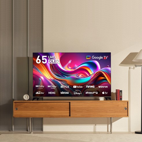 프리즘코리아 4K UHD QLED 구글 3.0 스마트TV, 165cm(65인치), CP65G3Q, 스탠드형, 방문설치