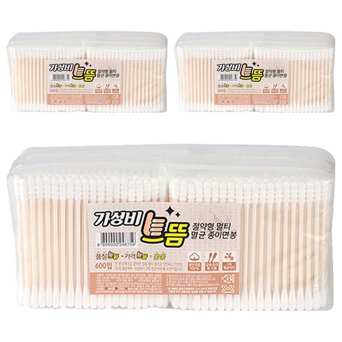 가성비 으뜸 절약형 멀티 멸균 종이 면봉, 100개입, 18개