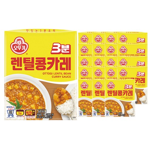 오뚜기 3분 렌틸카레, 200g, 20개