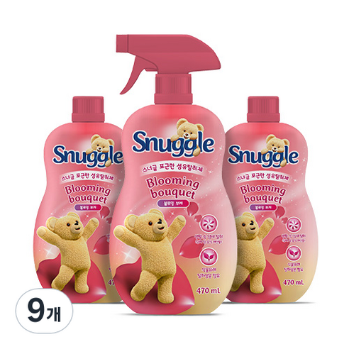 스너글 섬유탈취제 블루밍 부케, 470ml, 9개