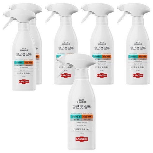 랩신 항균 풋샴푸, 1개입, 6개, 410ml
