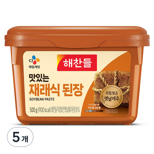 해찬들 재래식 된장, 500g, 5개