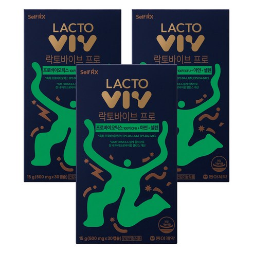 동아제약 락토바이브 프로 유산균, 30정, 3개