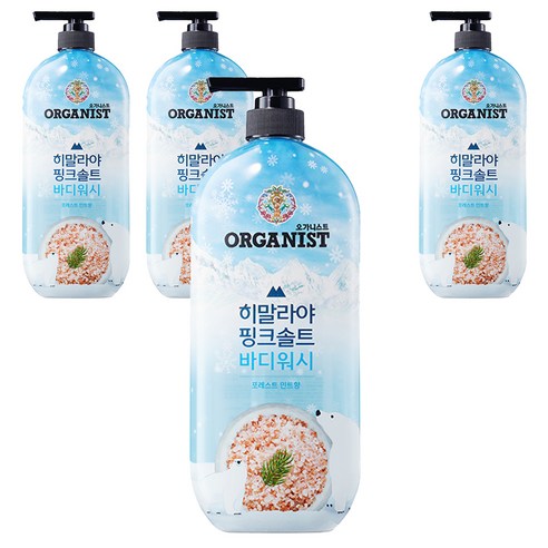 오가니스트 히말라야 핑크솔트 바디워시 포레스트 민트향, 900g, 865ml, 4개