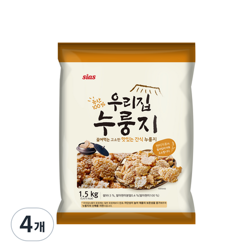 시아스 우리집 누룽지, 1.5kg, 4개