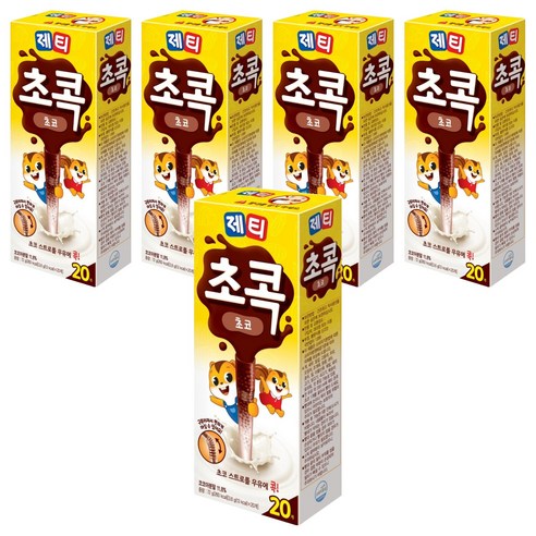제티 초콕 초코 스트로우, 3.6g, 20개입, 5개