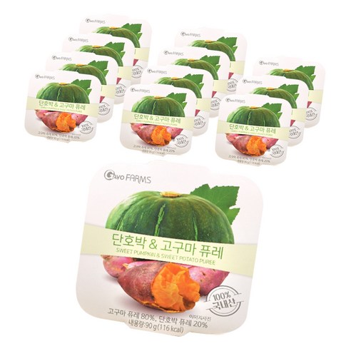 가보팜스 단호박 고구마 퓨레, 90g, 12개