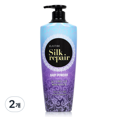 엘라스틴 실크 리페어 샴푸 베이비파우더향, 400ml, 2개