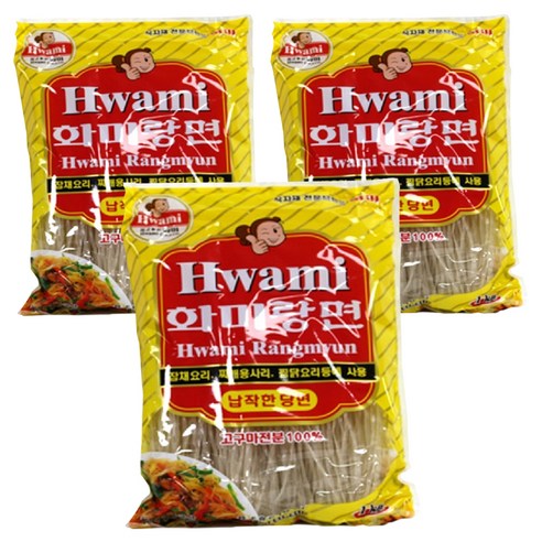 화미 납작한 당면, 1kg, 3개