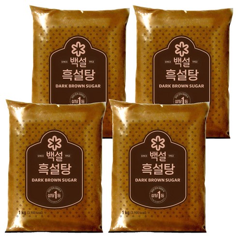 백설 흑설탕, 1kg, 4개