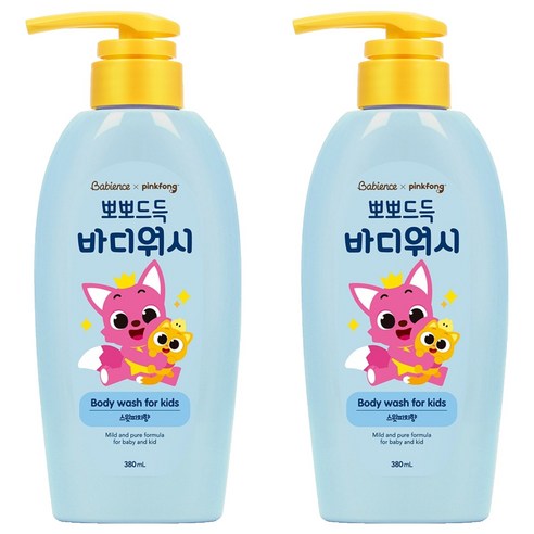 베비언스 핑크퐁 뽀뽀드득 바디워시 스윗피치향, 380ml, 2개