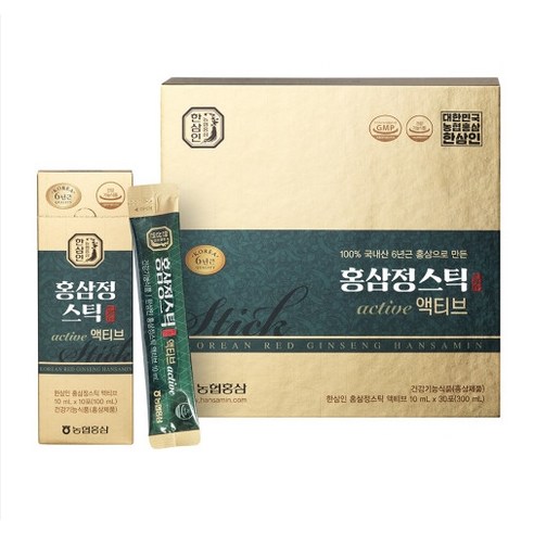 한삼인 홍삼정스틱 액티브 + 쇼핑백, 330ml, 1박스