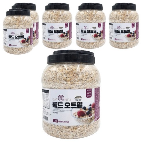 건강곡간 영양가득 롤드오트밀 통, 1.2kg, 6개