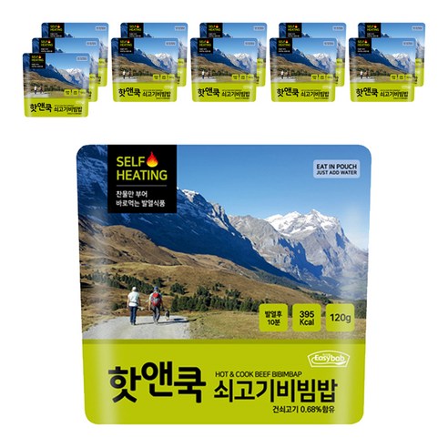 이지밥 핫앤쿡 쇠고기비빔밥, 120g, 12개