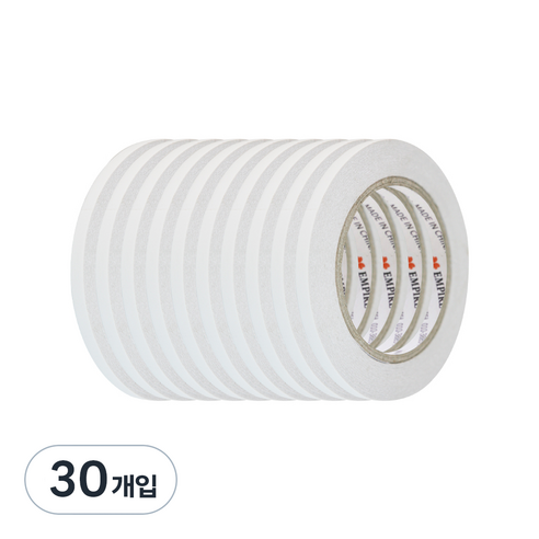 엠파이어 양면테이프 7mm x 30m, 화이트 반투명, 30개입