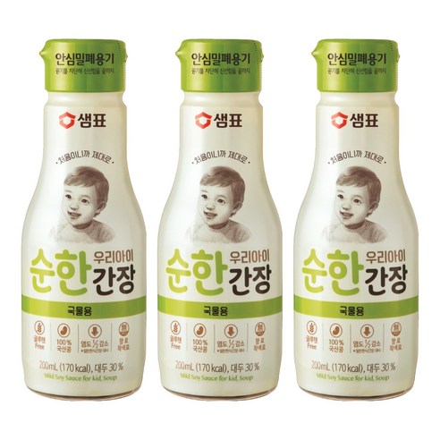 샘표 우리 아이 순한 간장 국물용 200ml, 3개