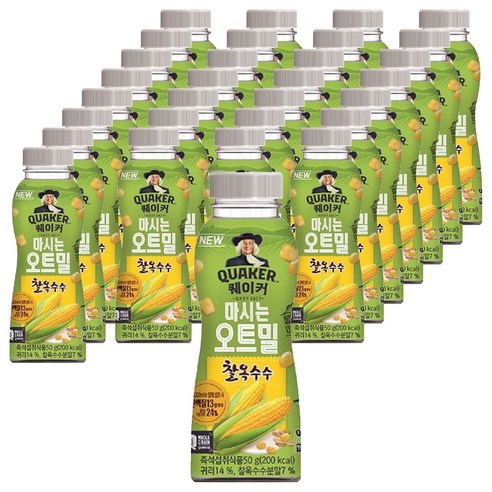 퀘이커 마시는 오트밀 찰옥수수, 50g, 30개