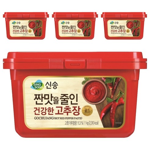 신송식품 짠맛을줄인 건강한 고추장, 1kg, 4개