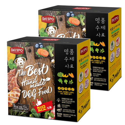 데이스포 전연령 강아지 명품 수제 소프트사료 10p, 채소, 1kg, 2개
