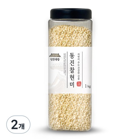 건강곡간 동진 찰현미, 1kg, 2개