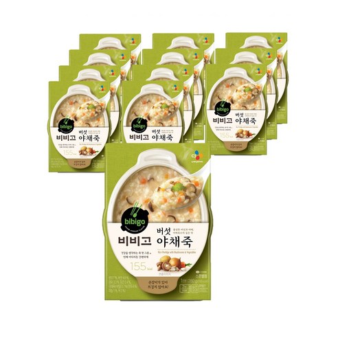 비비고 버섯 야채죽, 280g, 12개