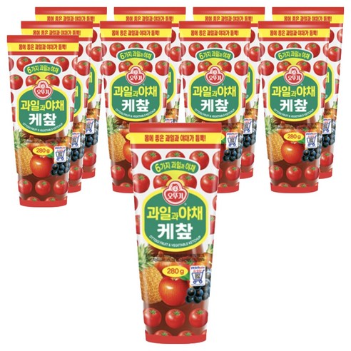 오뚜기 과일과 야채 케찹, 280g, 10개