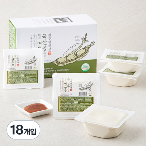 김구원선생 국산콩으로 만든 연두부 + 오리엔탈 소스, 135g, 18개입