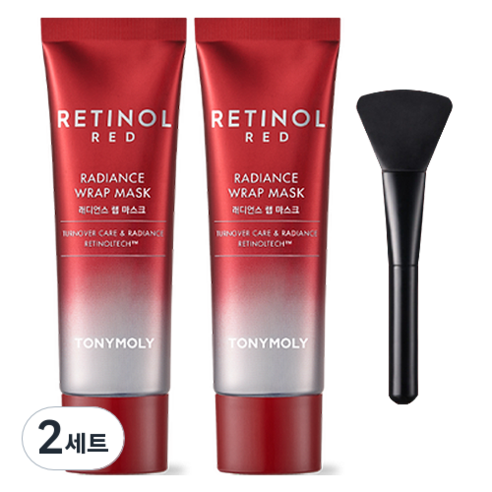 토니모리 레드 레티놀 래디언스 랩 마스크 50ml x 2p + 팩 브러쉬 세트, 2세트
