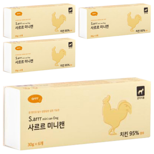 동원아르르 강아지 사르르 미니캔 독 30g 6p, 치킨, 180g, 4개