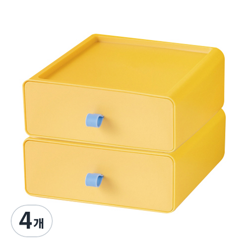 다다 멀티 데스크 정리함, bright yellow, 4개