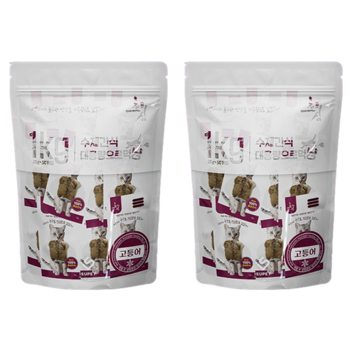 초심 캣 통살 간식 50개입, 고등어, 1kg, 2개