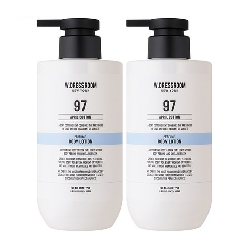 더블유드레스룸 퍼퓸 바디로션 No.97 에이프릴코튼 500ml, 2개