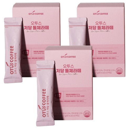 오투스커피 저당 돌체라떼, 3개, 10개입, 17g