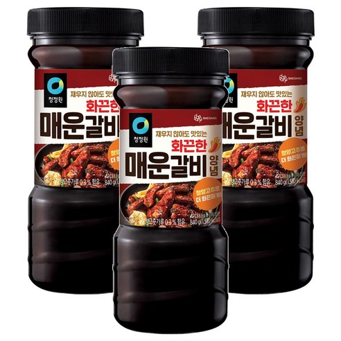 청정원 화끈한 매운갈비 양념, 840g, 3개