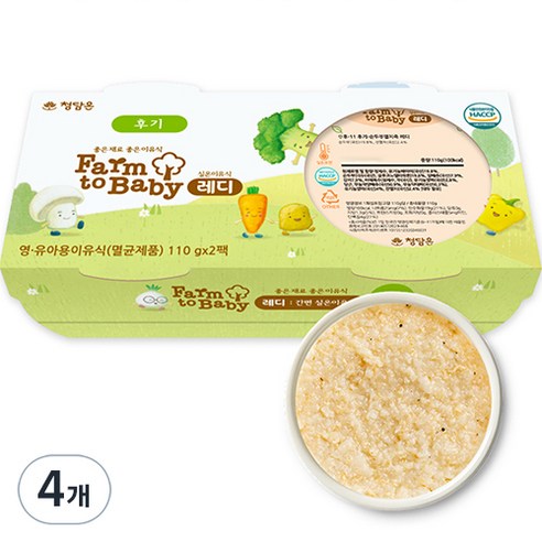 팜투베이비 레디 실온이유식 후기, 순두부멸치죽, 110g, 4개