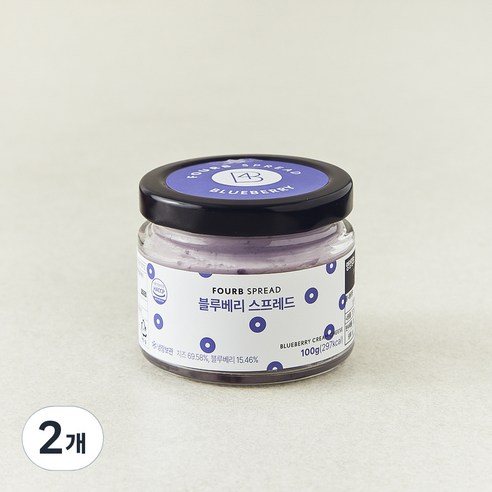 포비아워스 블루베리 스프레드, 2개, 100g