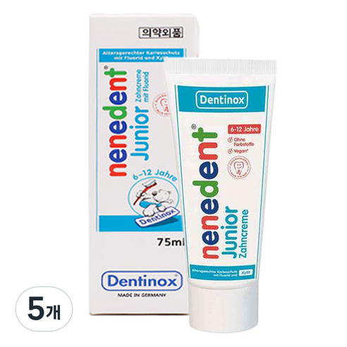 네네덴트 주니어 엘리트 치약, 75ml, 5개