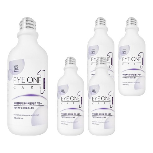 아이원케어 프리미엄 렌즈 식염수, 5개, 360ml