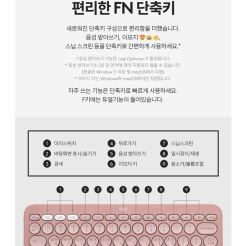 로지텍 무선 텐키리스 키보드: 편의성과 스타일을 동시에