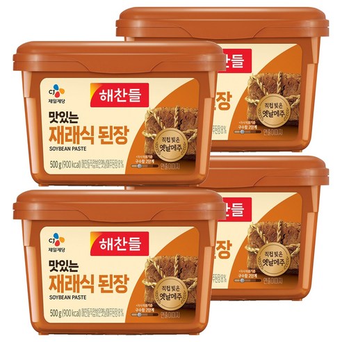 해찬들 재래식 된장, 500g, 4개