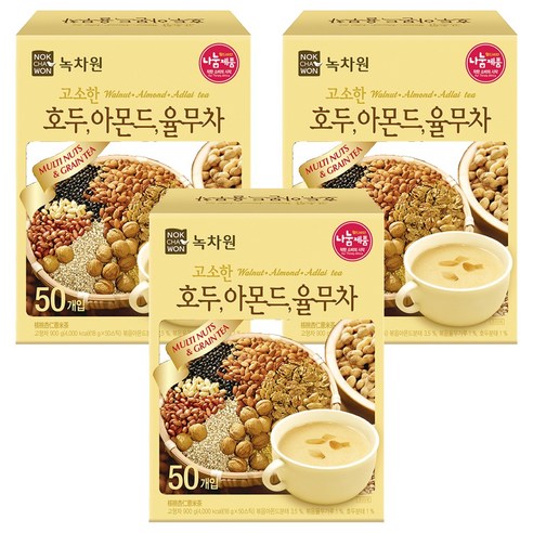 녹차원 고소한 호두아몬드율무차, 18g, 50개입, 3개