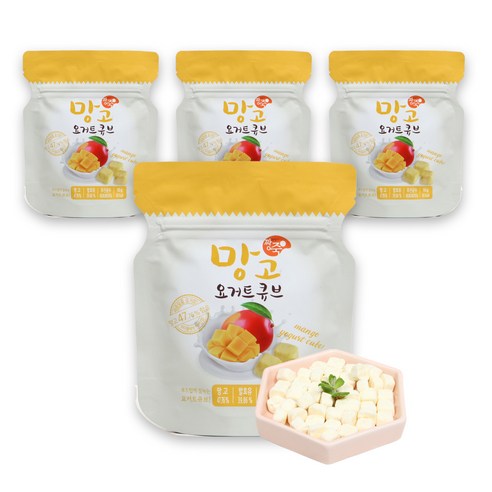 짱죽 망고 요거트큐브 간식, 4개