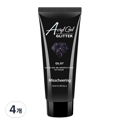 고고블랑 네일연장 글리터 폴리젤 15ml, GL07, 4개
