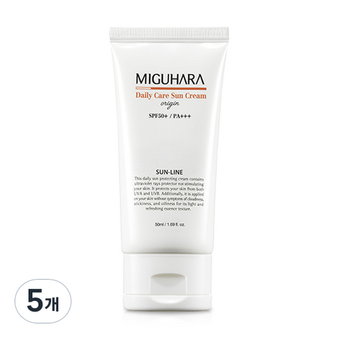 미구하라 데일리 케어 선크림 오리진 SPF50+ PA+++, 50ml, 5개