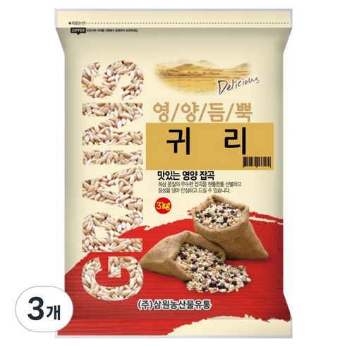 삼원농산 수입 귀리, 3kg, 3개