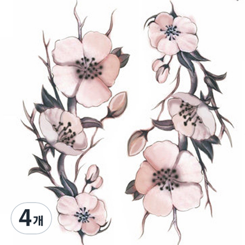 파티복닷컴 타투스티커 JT035 122 x 140 mm, 혼합 색상, 4개